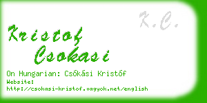 kristof csokasi business card