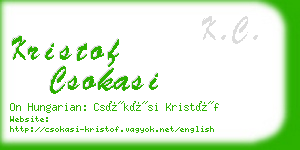 kristof csokasi business card